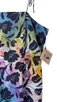 Image 7 of ♻️ UPCYCLED XL Linen Blend Sundress in Muted Flower Printed Ice Dye