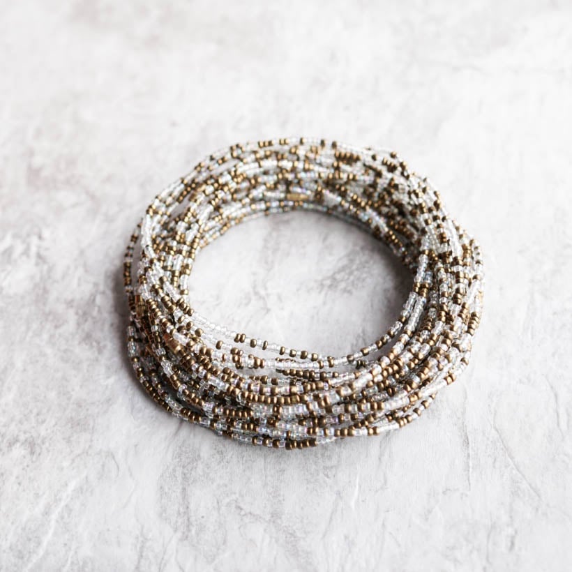Image of Gold and clear waist bead