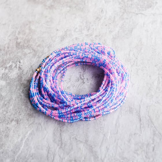 Image of Pink and blue waist bead