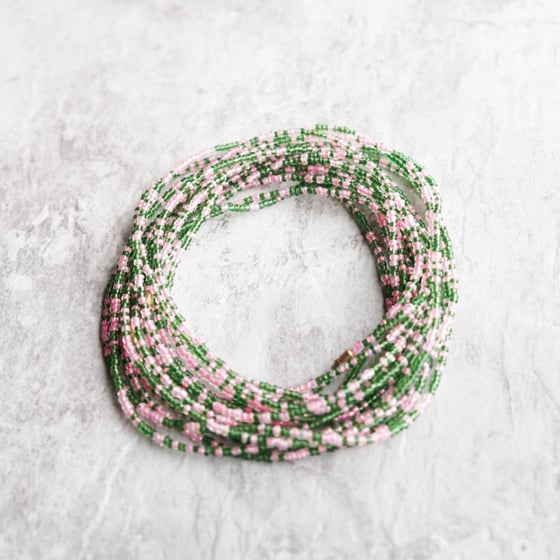 Image of Pink and green waist bead