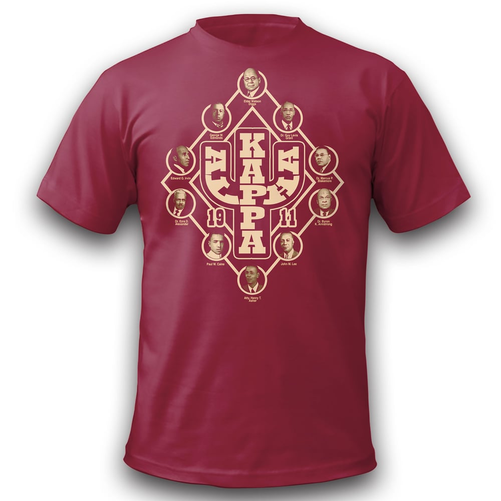 Image of Kappa Founders T-Shirt Discharge Print - Crimson !! CLOSEOUT!!