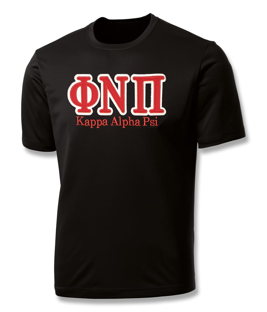 Image of INDUSTRY FIRST - "ΦNΠ" DRY-FIT SHORT SLEEVED SHIRT (BLACK)