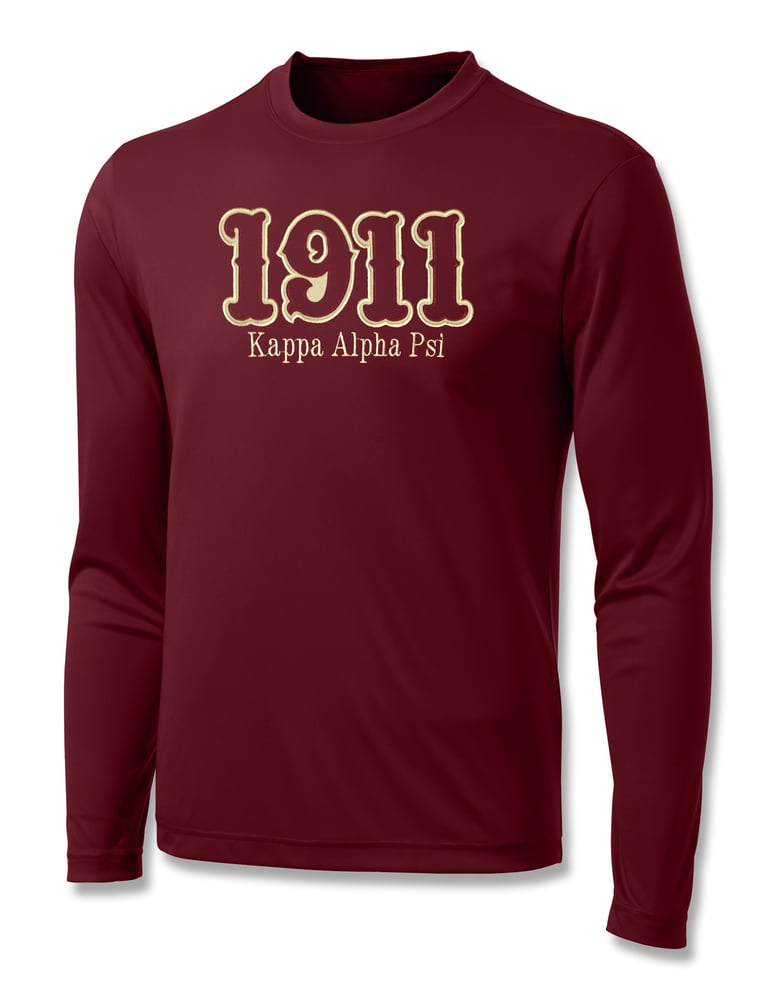 Image of INDUSTRY FIRST - "1911" DRY-FIT LONG SLEEVED SHIRT (CRIMSON)