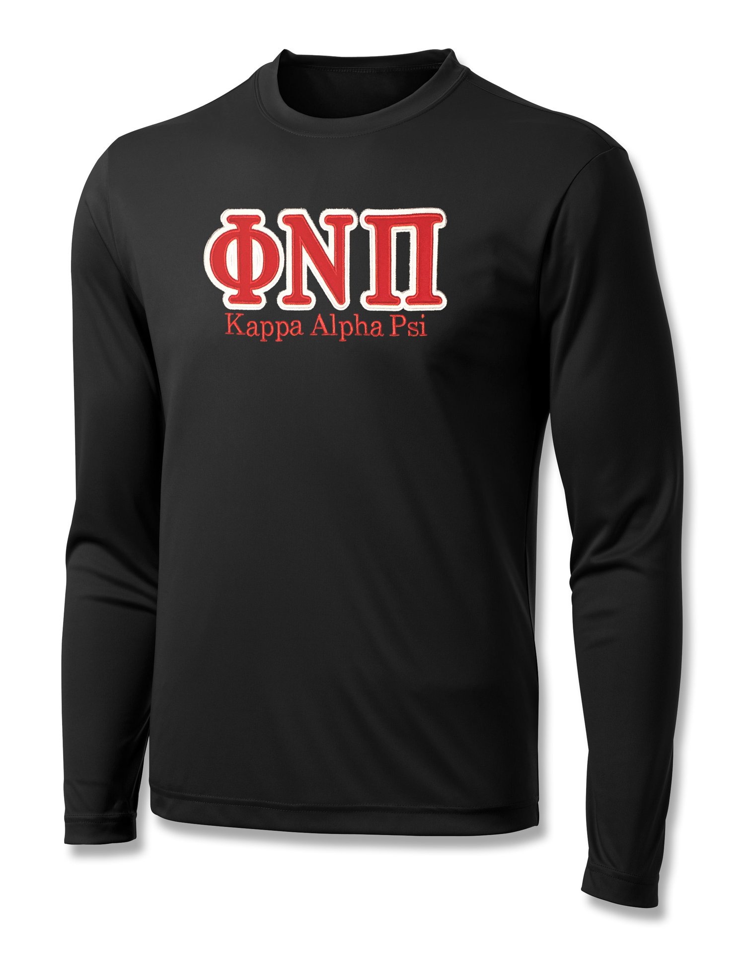Image of INDUSTRY FIRST - "ΦNΠ" DRY-FIT LONG SLEEVED SHIRT (BLACK)