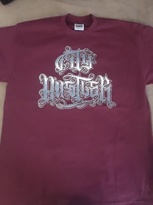 Image of City Hustler “Burgundy & Grey” T-Shirt