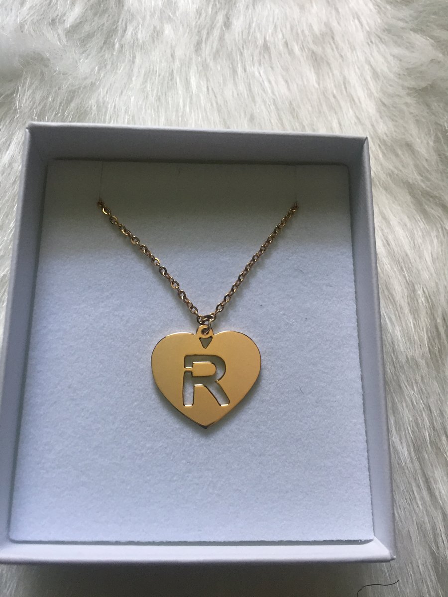 Image of Initial Pendant Heart Charm Necklace