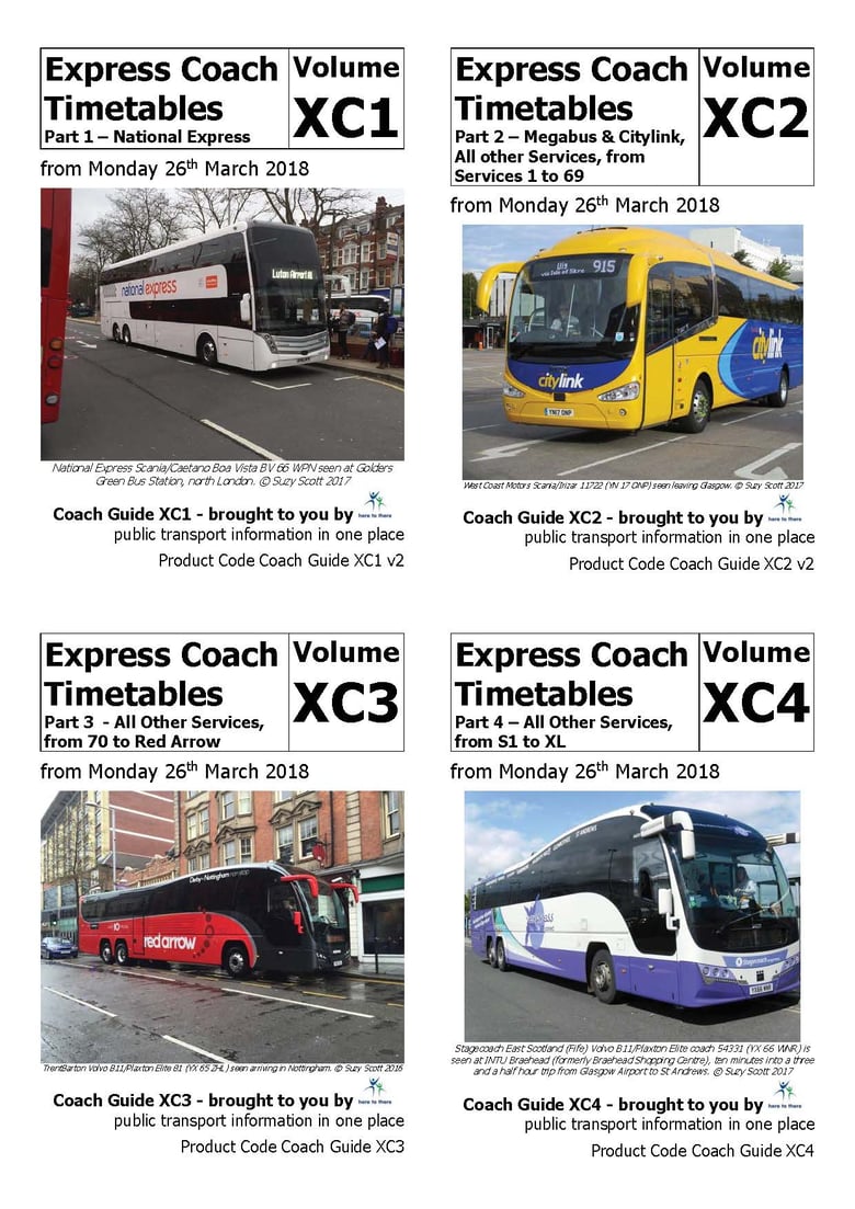 Image of Express Coach Timetables - CD/DVD-ROM VERSION - all four parts on disc - March 2018