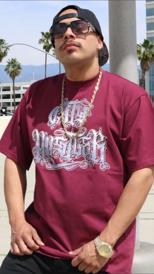 Image of City Hustler “Burgundy & Grey” T-Shirt