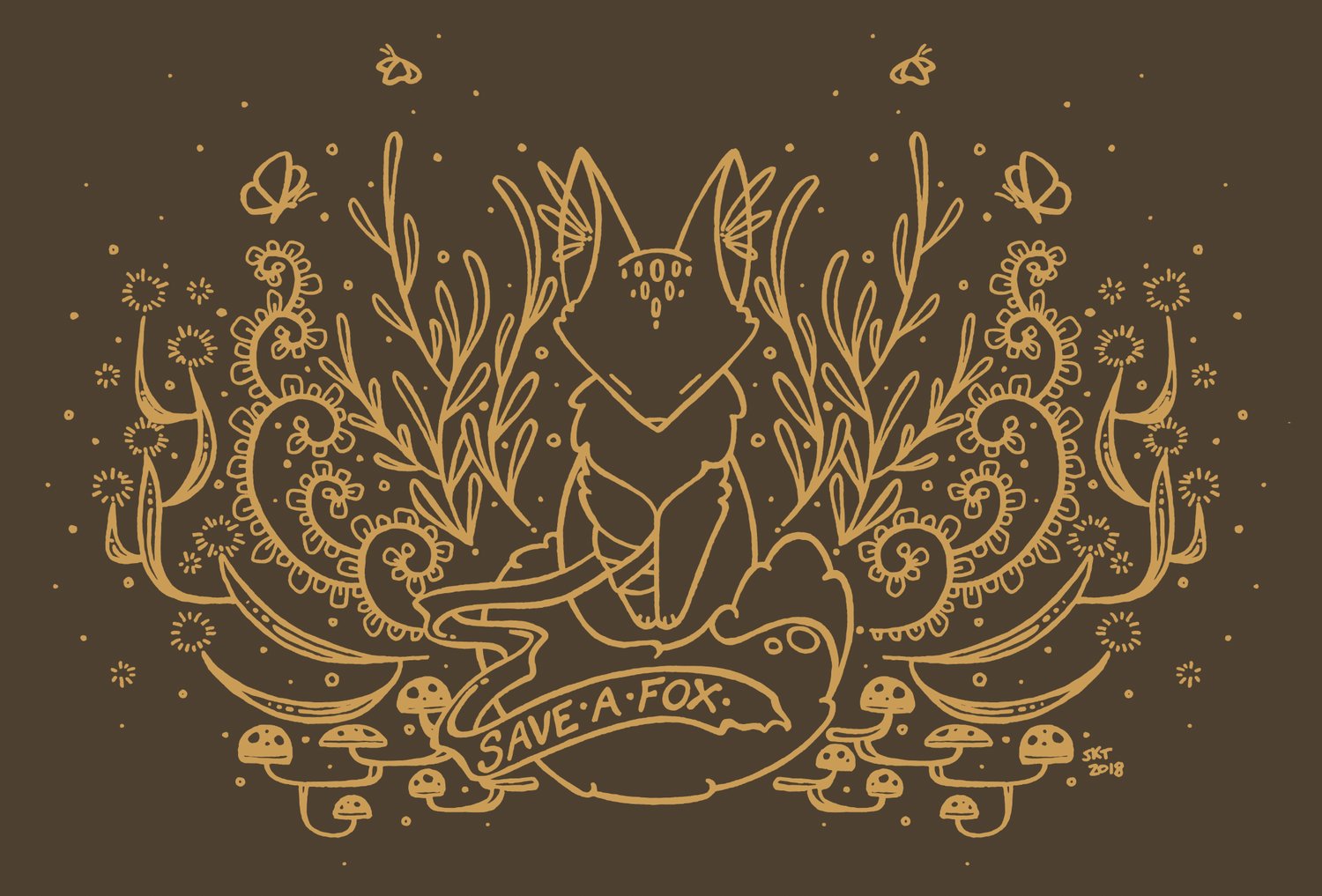 Image of Save A Fox Shirt (Gold)