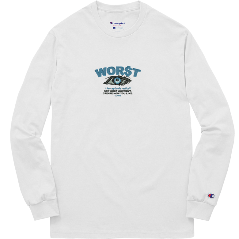 Image of WORST "EYEZ" LS TEE WHITE