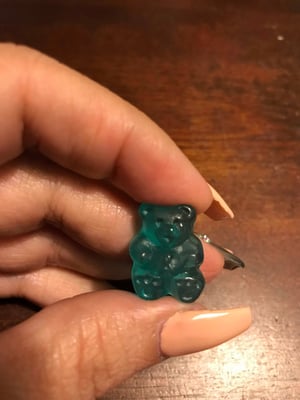 Image of watermelon chile gummy bears not blue anymore