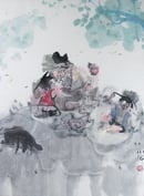 Image of Fu Xiaoshi Ink Painting: Ji Gong with Children and Dog