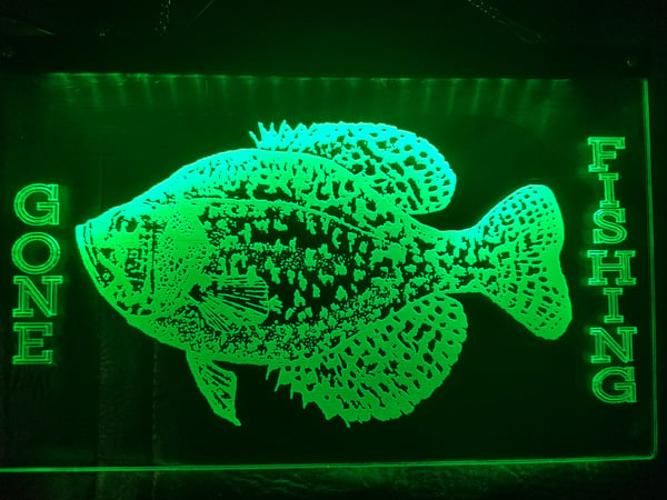 Image of https://squareup.com/store/AANDPLASER/item/dan-miller-signs LED Lighted Crappie Sign with no text