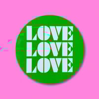 "LOVE, LOVE, LOVE" STICKER 3-PACK.