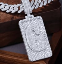 Icy Retangle tag pendant