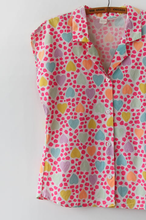 Image of SOLD Candy Hearts Neon Blouse