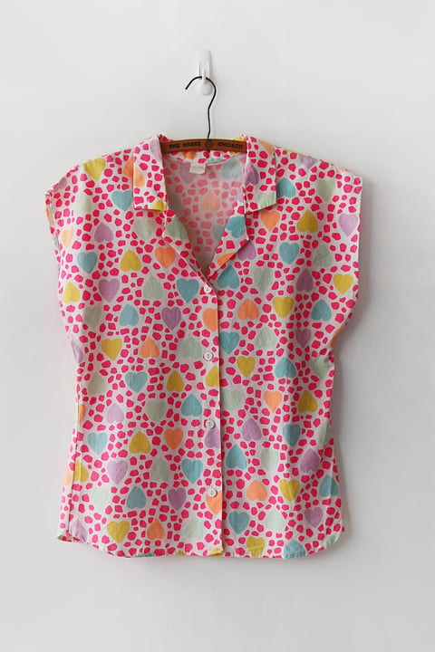 Image of SOLD Candy Hearts Neon Blouse