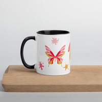 Image 6 of Warm palette Butterflies and Moths Mug with Color Inside, Cute Bug mug, Cute Insect mug 