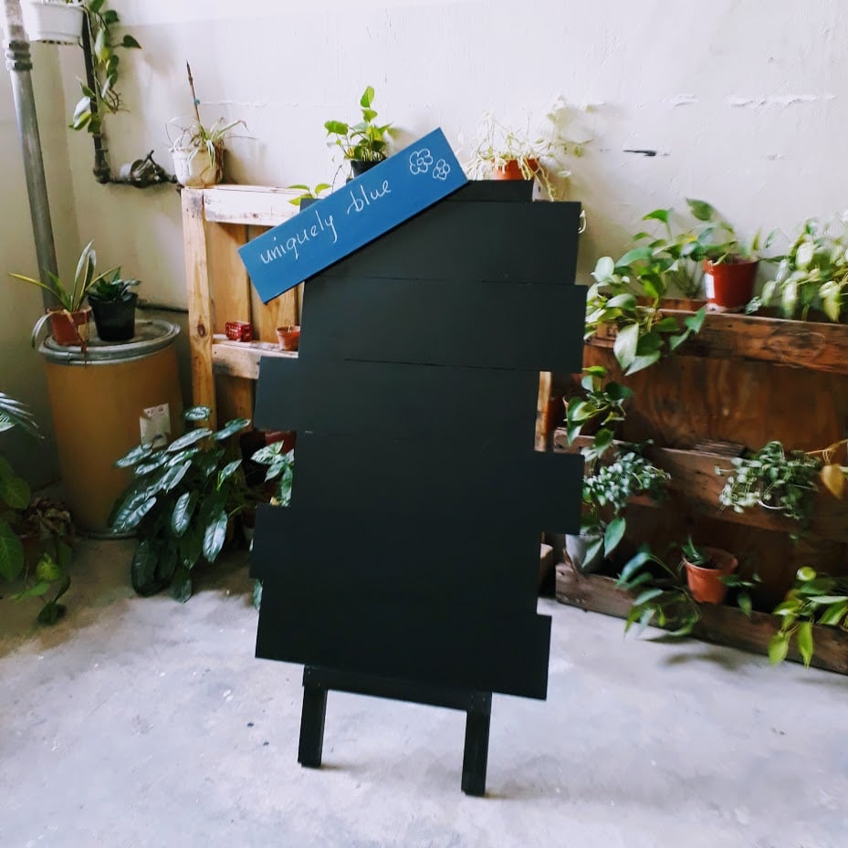 Uniquely Blue Single Sided Standing Chalkboard Chalk'let