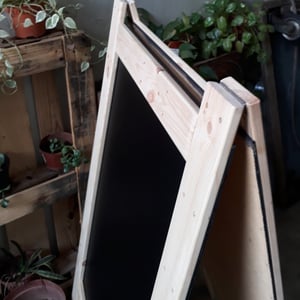 Medium Double Sided Standing Chalkboard with Broad Pinewood Frame (90cm X 60cm)