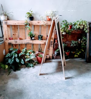 Medium Double Sided Standing Chalkboard with Broad Pinewood Frame (90cm X 60cm)