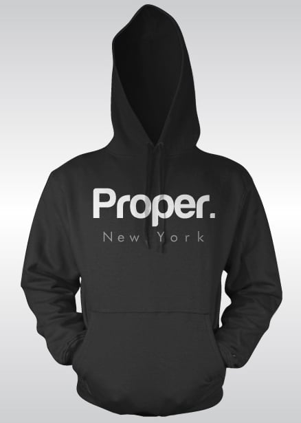 Image of Black Proper. Hoodie