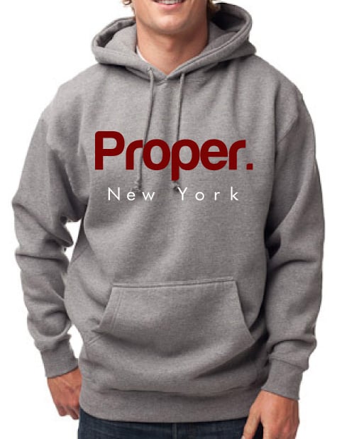 Image of Proper. Gray Hoodie