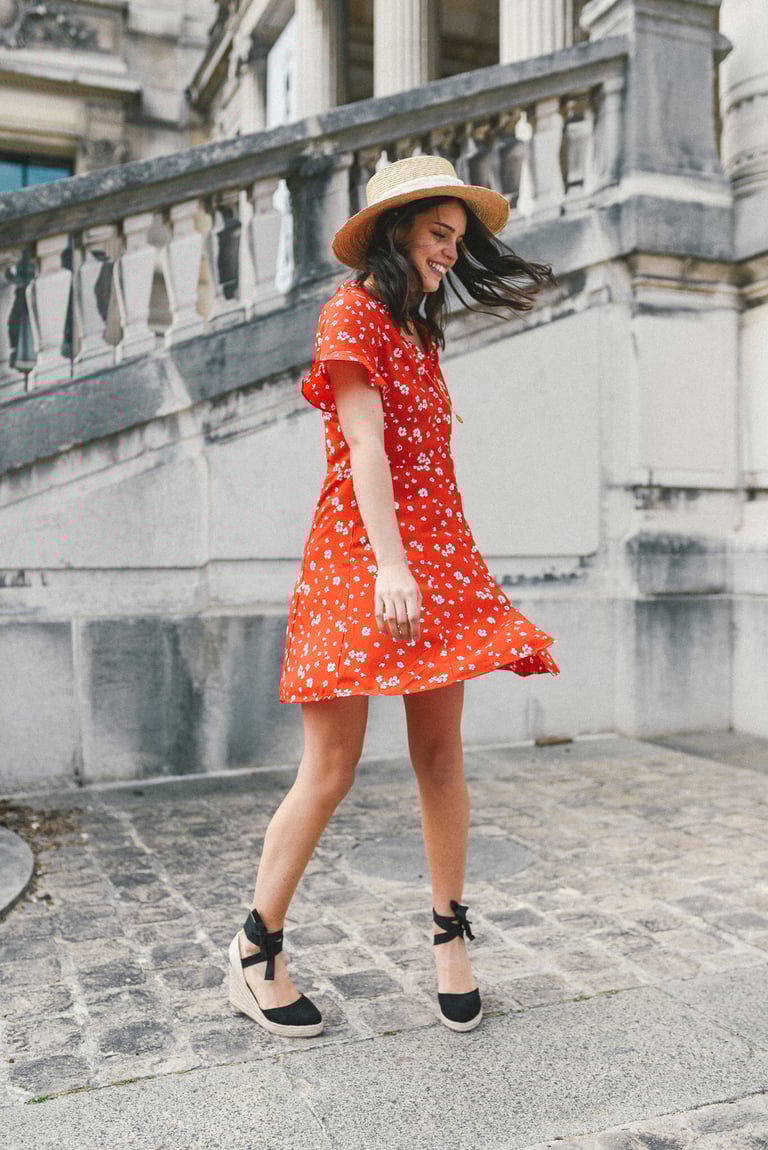 ROBE JANA - FLEURS ROUGE Image 3