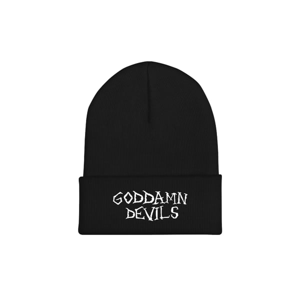 Image of Goddamn Devils Embroidered Black Beanie