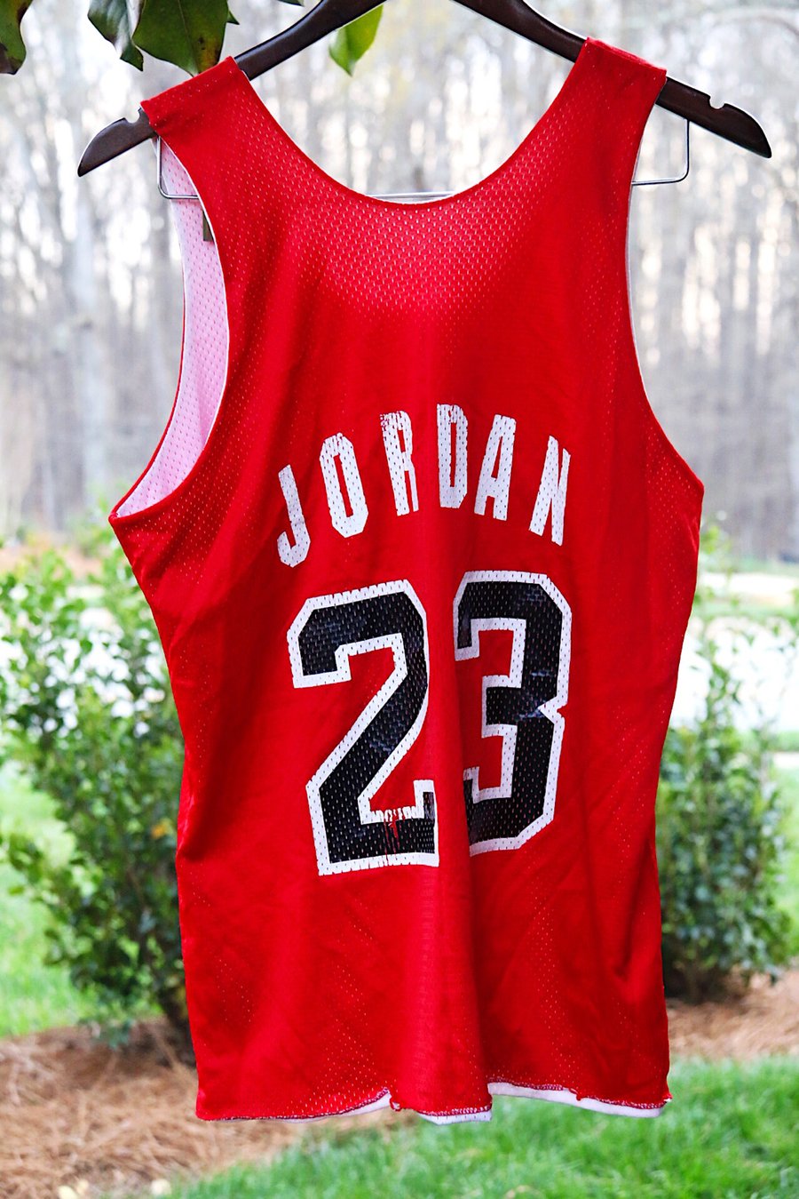 Image of Rare 90's Vintage Champion Chicago Bulls "MICHAEL JORDAN" Mesh Basketball Practice Jersey Sz: Medium