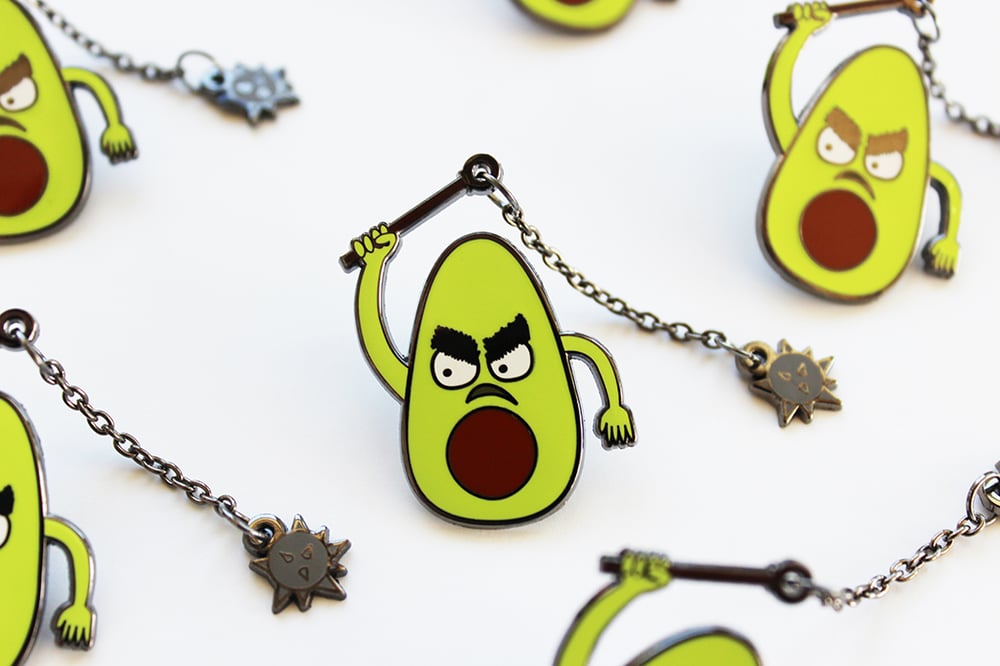 Image of Food Fight Enamel Pin: Avocado