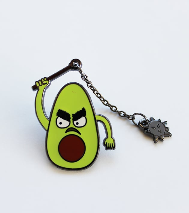 Image of Food Fight Enamel Pin: Avocado