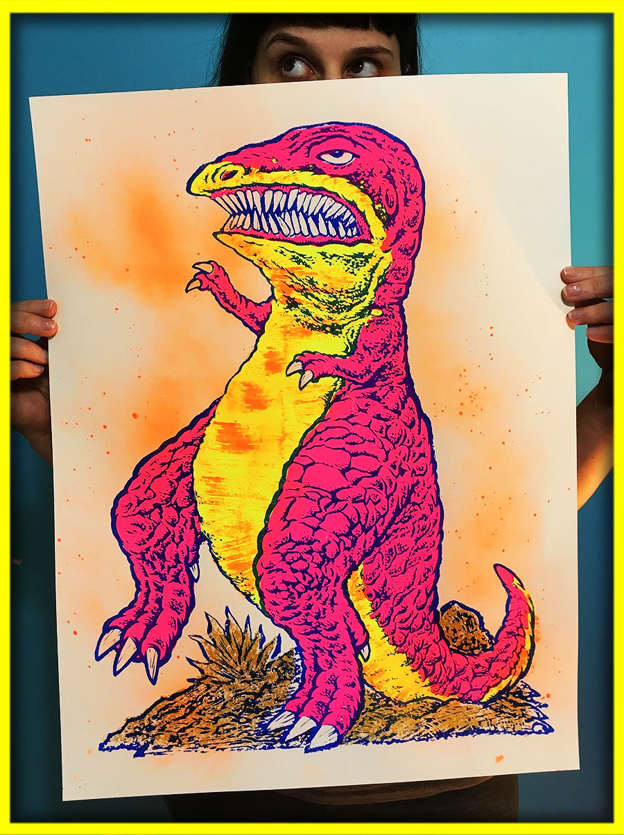 Extremely Realistic T-Rex Screen Print