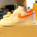 Image of Knicks tape color changing Air Force ones
