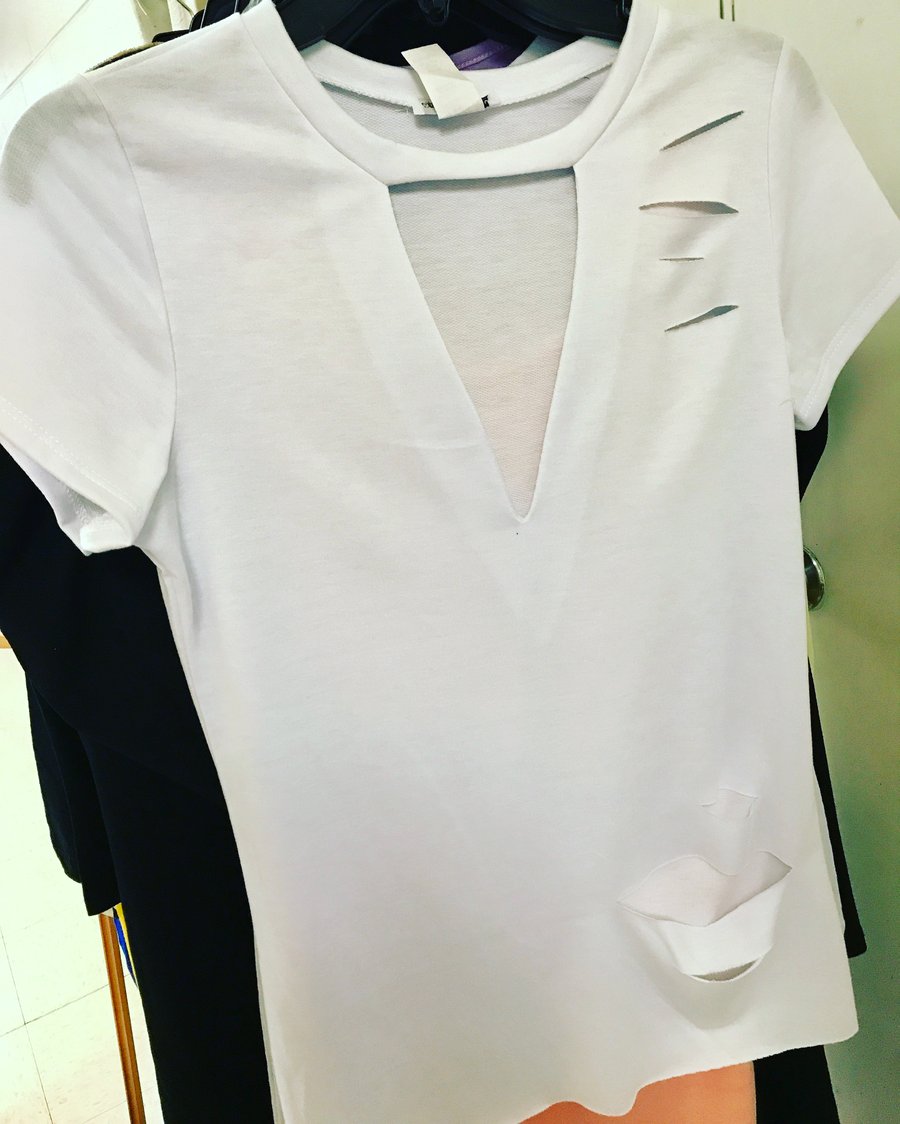 Image of Distressed White Tee