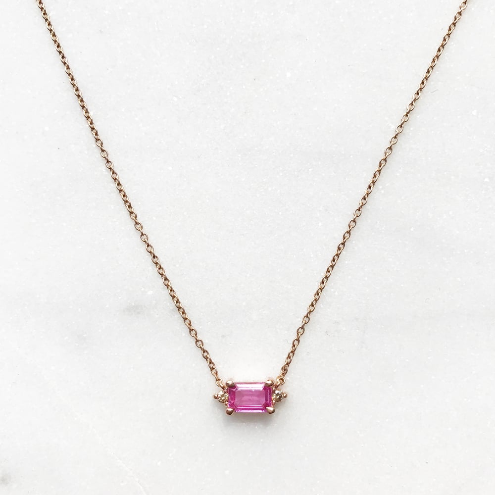 Image of Eleanor Pink Sapphire Necklace