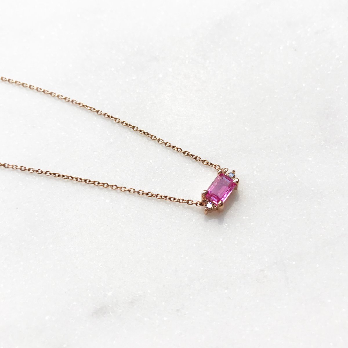 Image of Eleanor Pink Sapphire Necklace