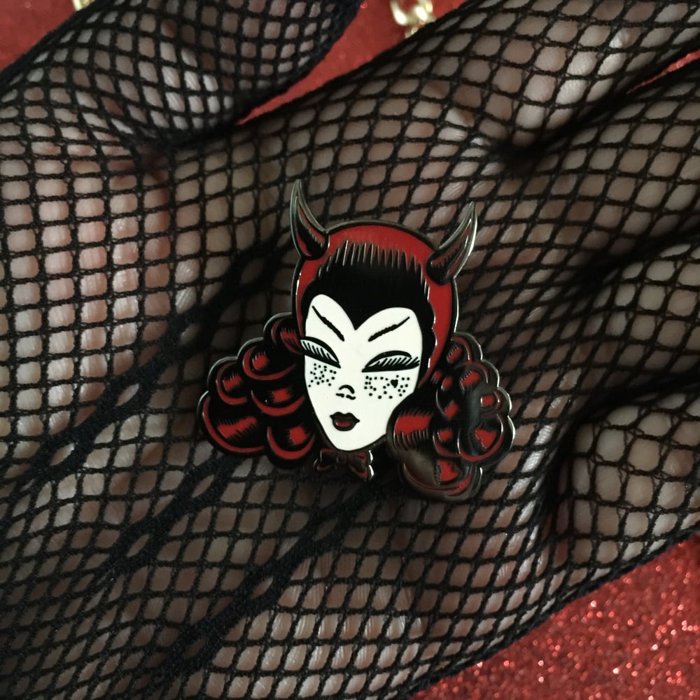 Devil Cake Enamel Pin 