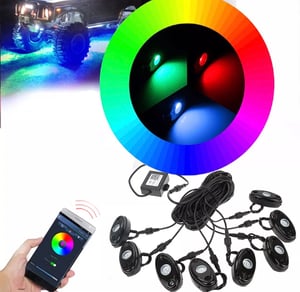 Image of 8pcs rgb rock light Bluetooth kit