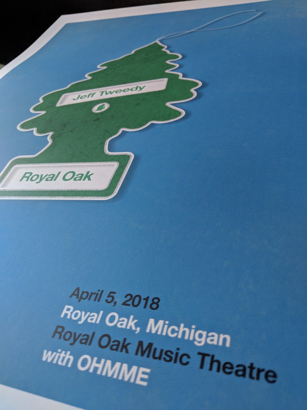 Jeff Tweedy, Royal Oak, Michigan Gig Poster