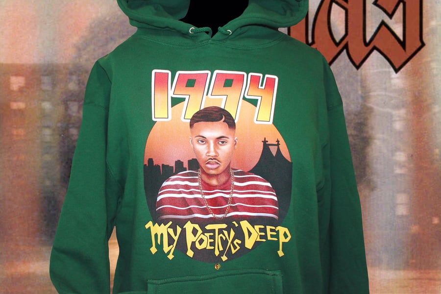 Image of Nas [1994 4EV HOODIE] (FOREST GREEN) 