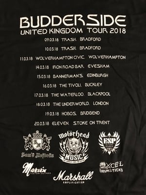 Image of BUDDERSIDE UK TOUR T SHIRT