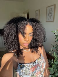 Image 4 of 18 inch 8x5 AFRO JERRY CURLY LACE CLOSURE WIG with NEWBORN 4C EDGES