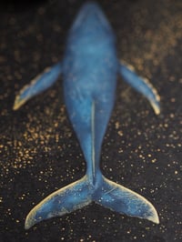 Image 2 of The Lonely Whale - 2018 Edition Art Print Extra Heavyweight Matte Blue Gold Galaxy A3