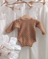 Image 2 of Baby boy bodysuit for photoshoot | Asher-1 | 0-3 months | camel