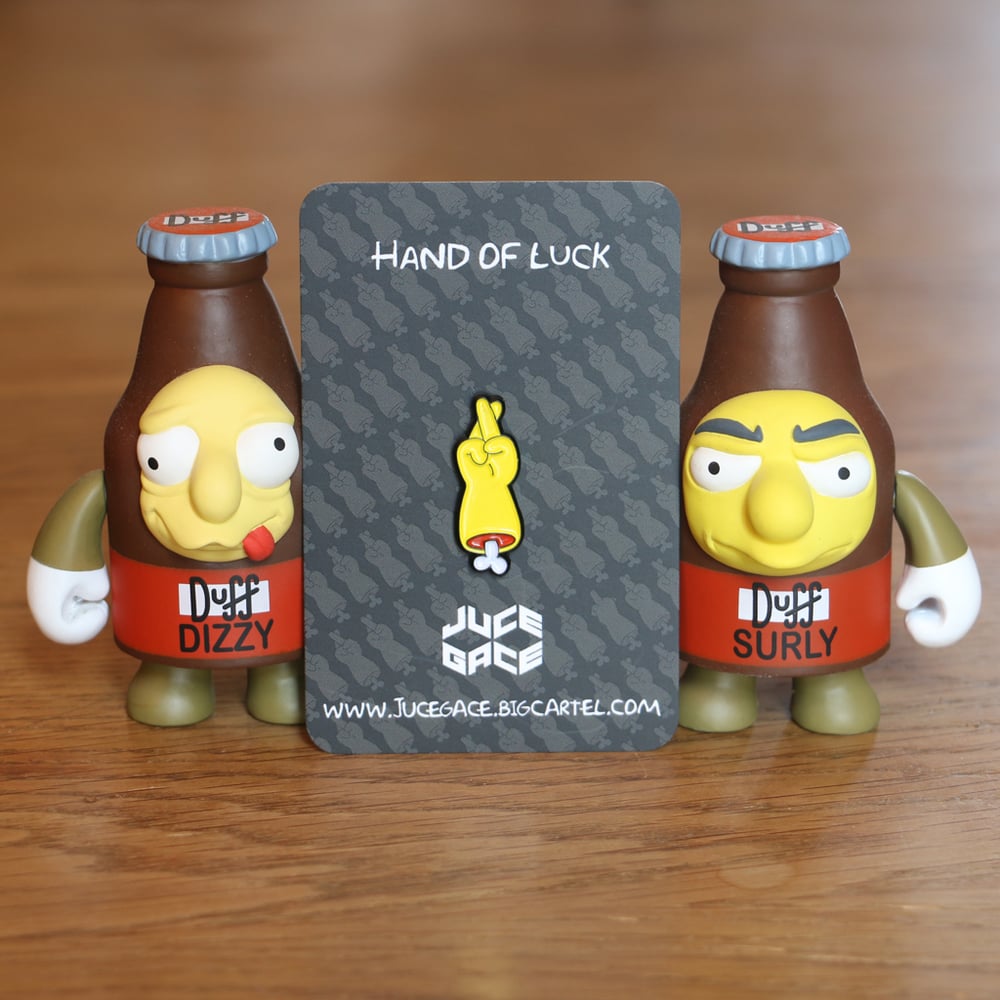 Image of 'HANDS OF LUCK/FUCK' PINS !