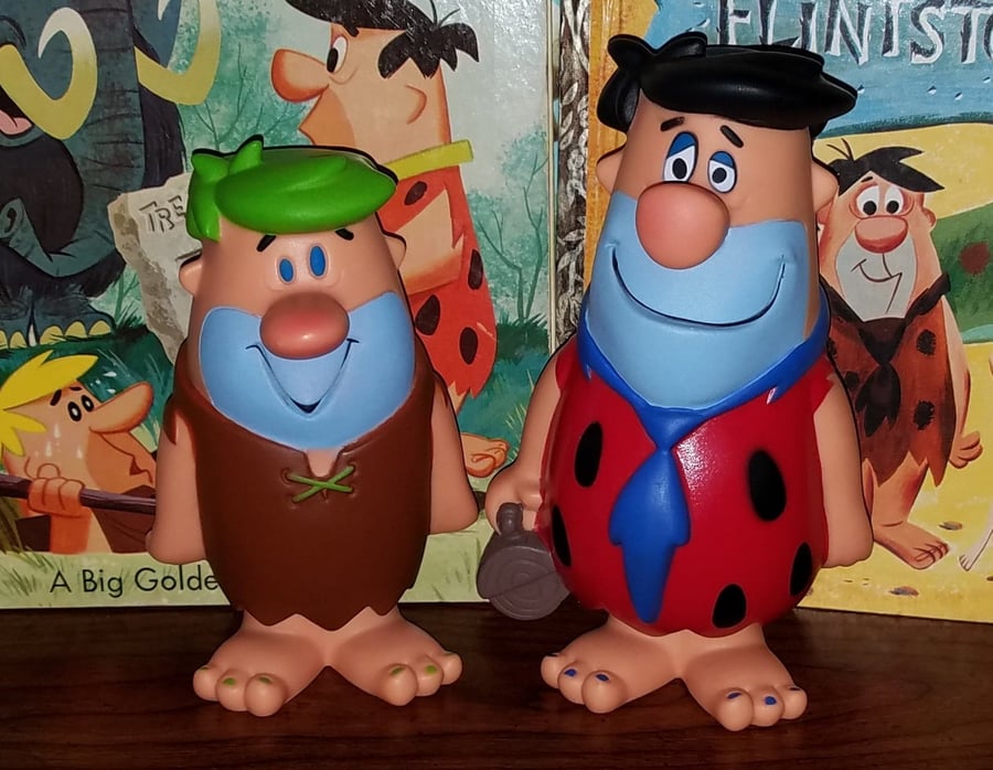 Image of FUNKO FLINTSTONES VINYL FIGURES! FRED & BARNEY RETRO-STYLE! AUTOGRAPHED!