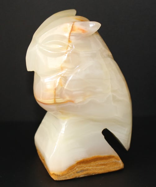 Image of Hand Carved Owl Marble Figurine