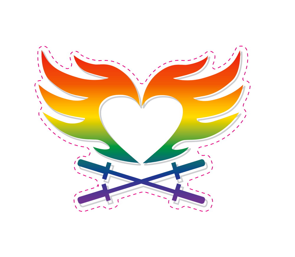 Image of Rainbow Heart Barbell Sticker
