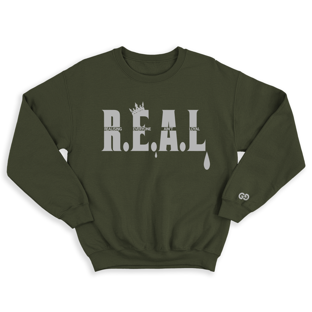Image of GMG-REAL 2.0 (OLIVE GREEN) SWEATSHIRT